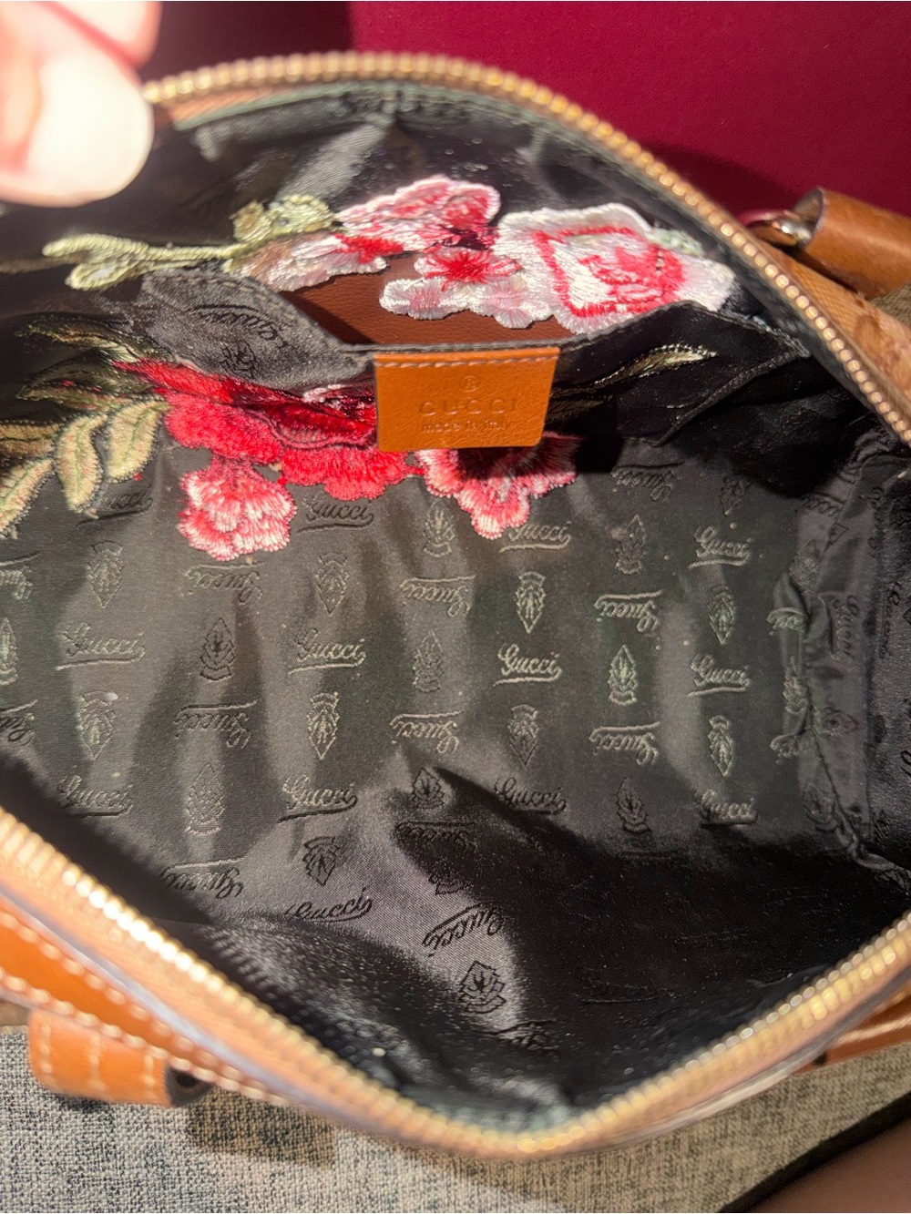 Gucci Pink/Brown GG Crystal Duchessa Small Boston Bag - Picture 15 of 16
